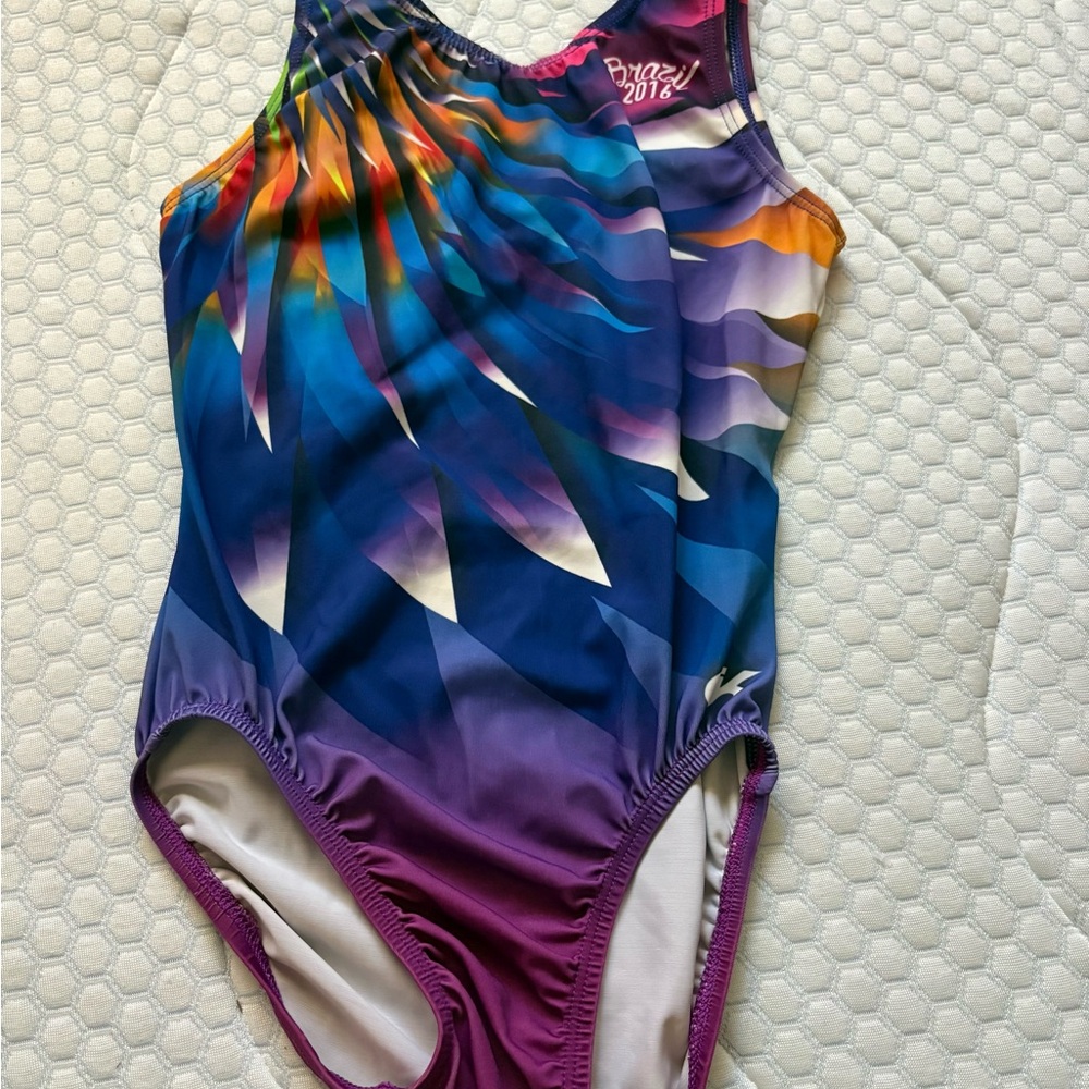 Gymkin Simone Biles Brazil 2016 Girls Leotard Sz AXS